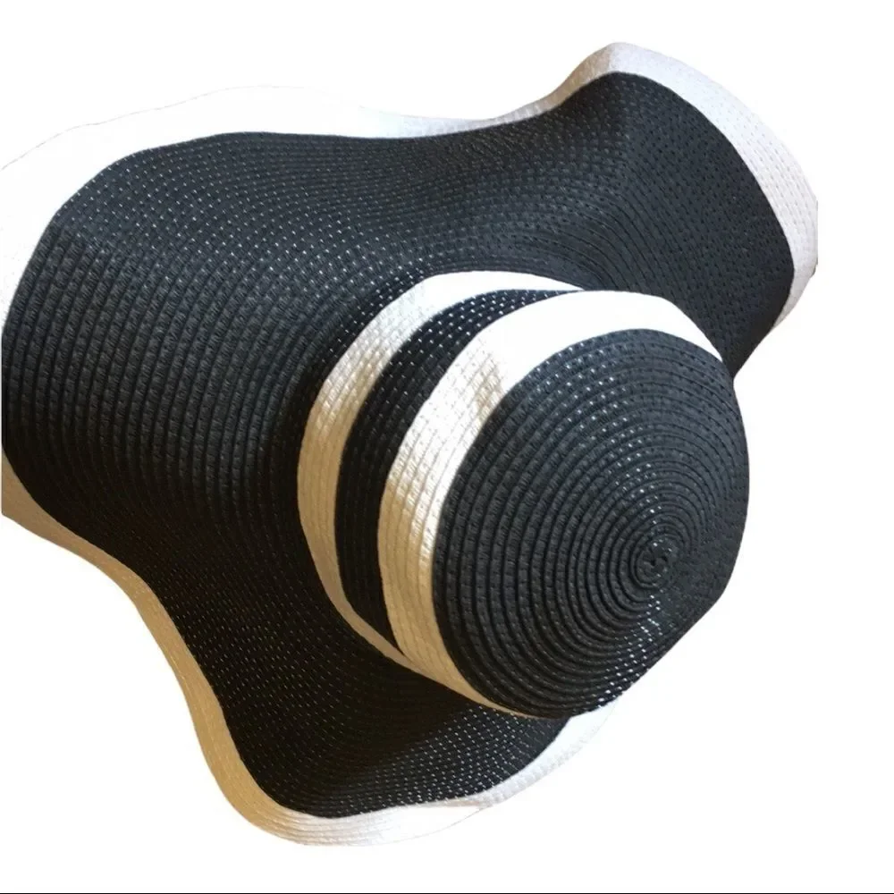 Vintage Black & White Wide Brim Hat - Picture 2 of 9